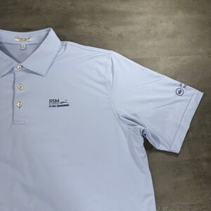 Peter Millar Polo Mens XL Blue Striped RSM Classic Summer Comfort Golf Shirt